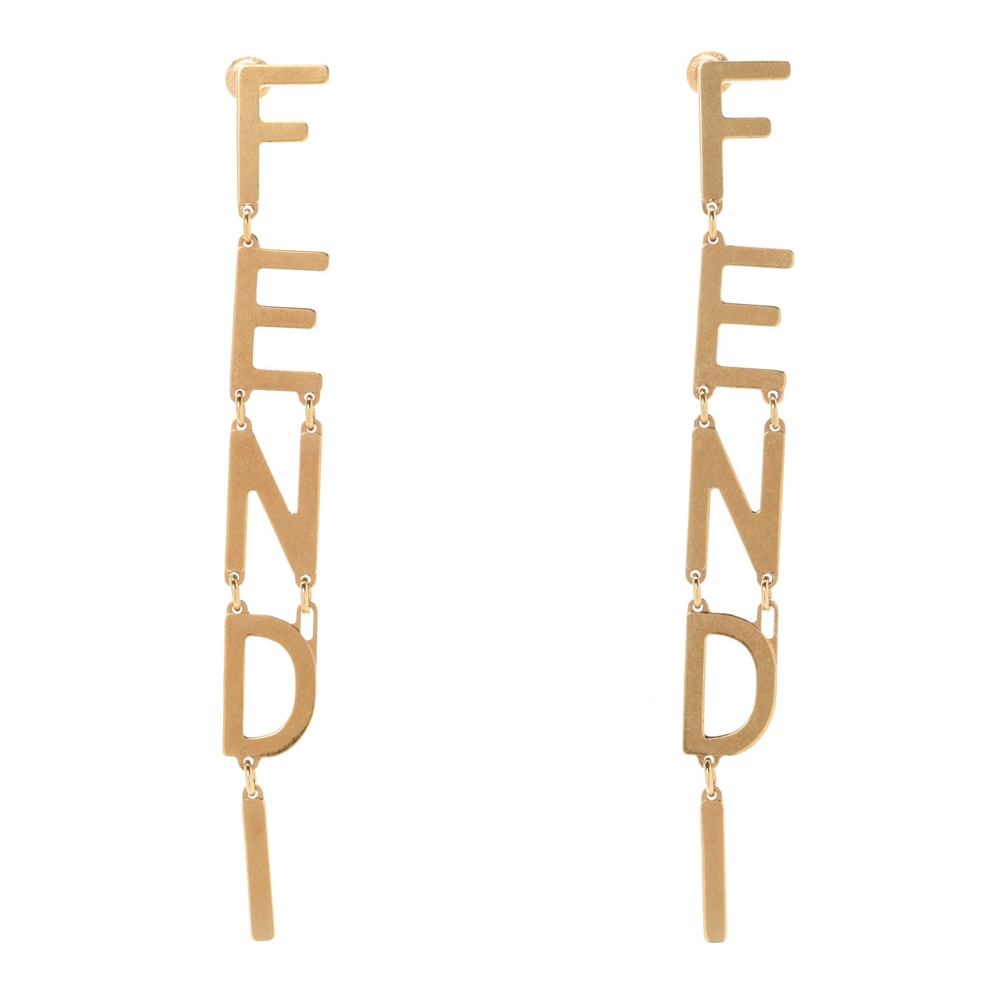 Metal Signature Earrings Gold