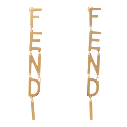 Fendi Metal Signature Earrings Gold 1 of 6