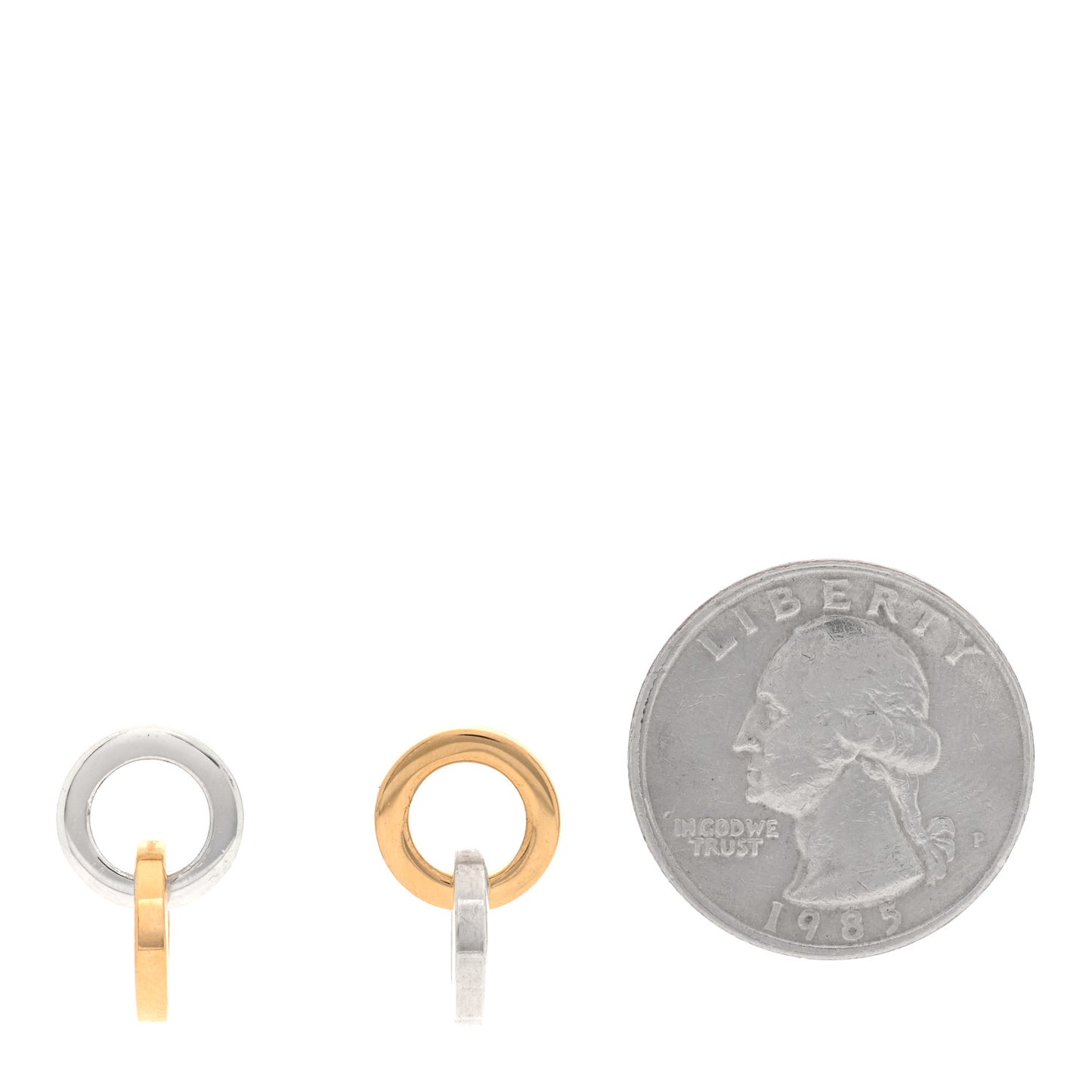 Sterling Silver 18K Yellow Gold Interlocking Circle Earrings