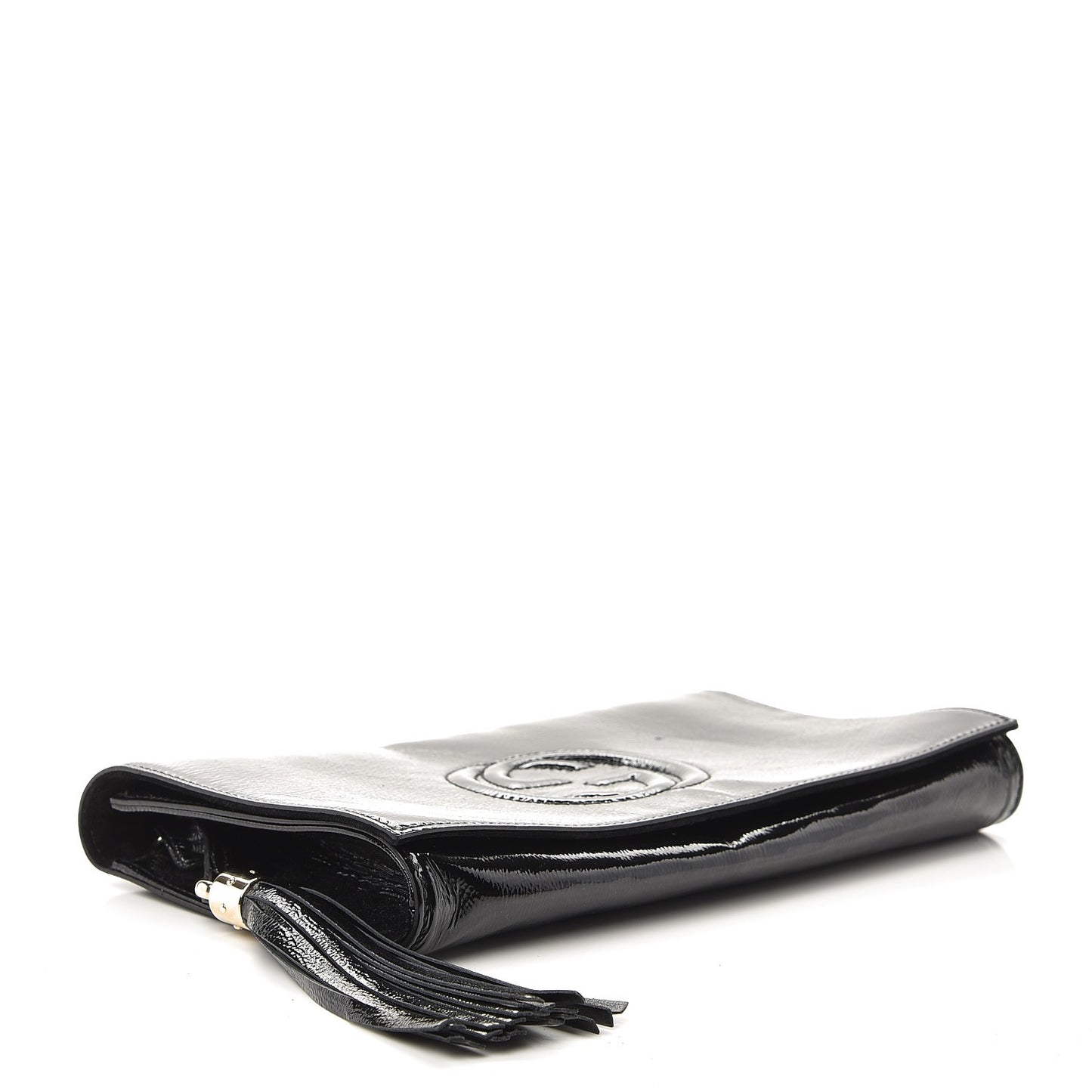 Soft Patent Medium Soho Clutch Black