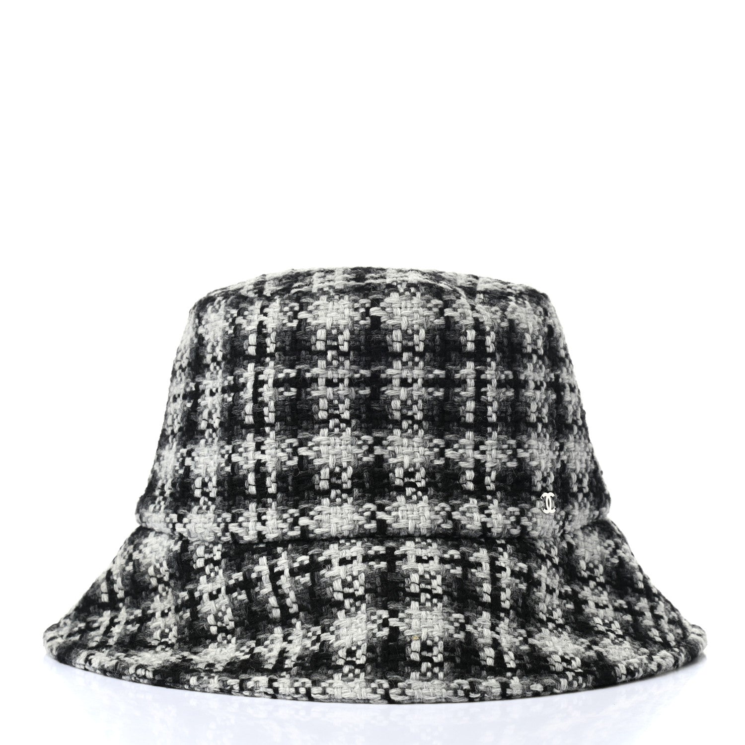 Chanel Tweed Bucket Hat L Black White 3 of 9