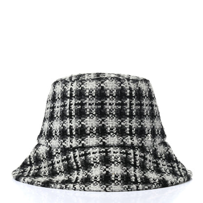 Chanel Tweed Bucket Hat L Black White 3 of 9