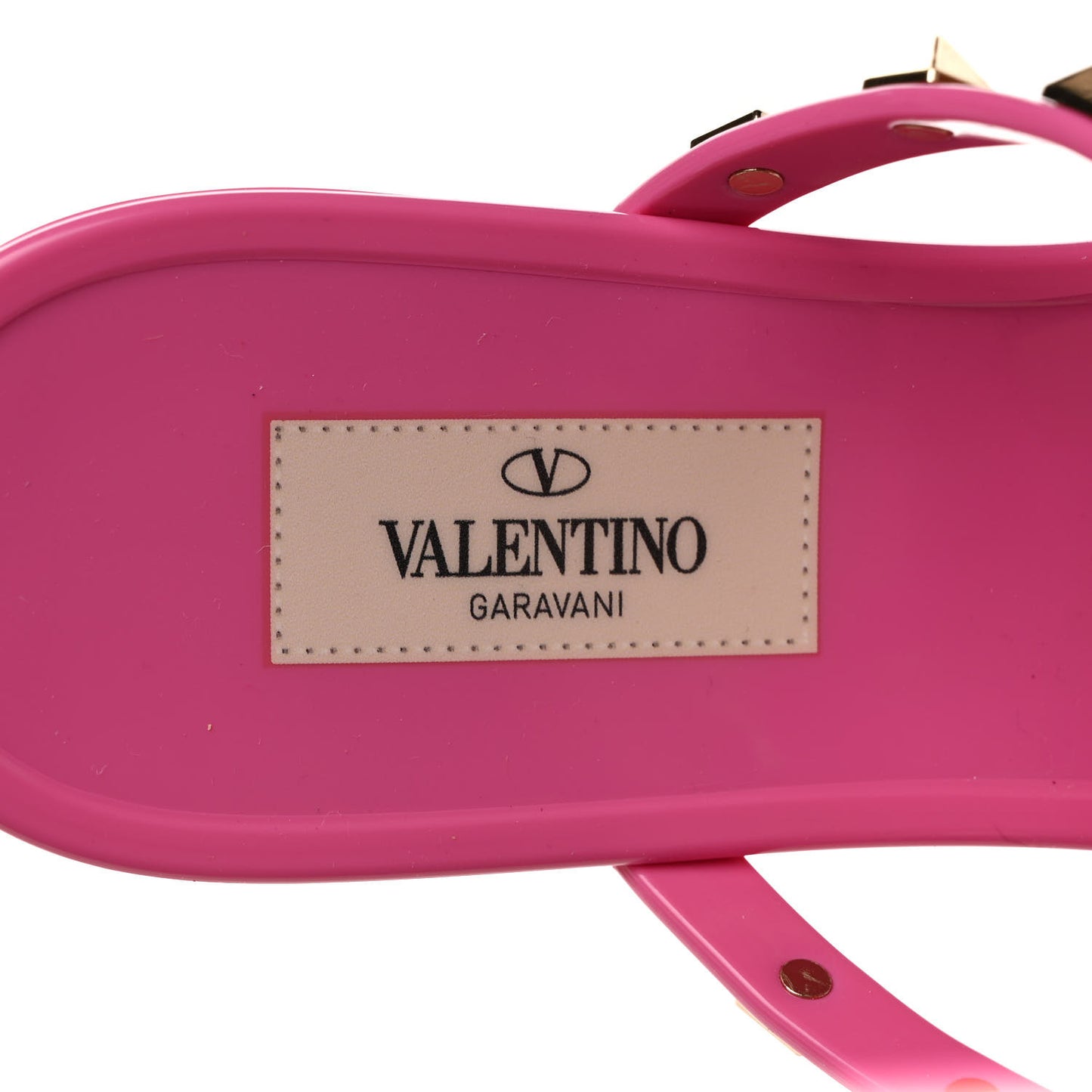 PVC Jelly Rockstud Caged Flat Thong Sandals 38 Dawn Pink