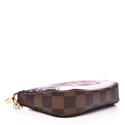 Louis Vuitton Damier Ebene 2019 Christmas Animation Mini Pochette Accessories Red 4 of 10