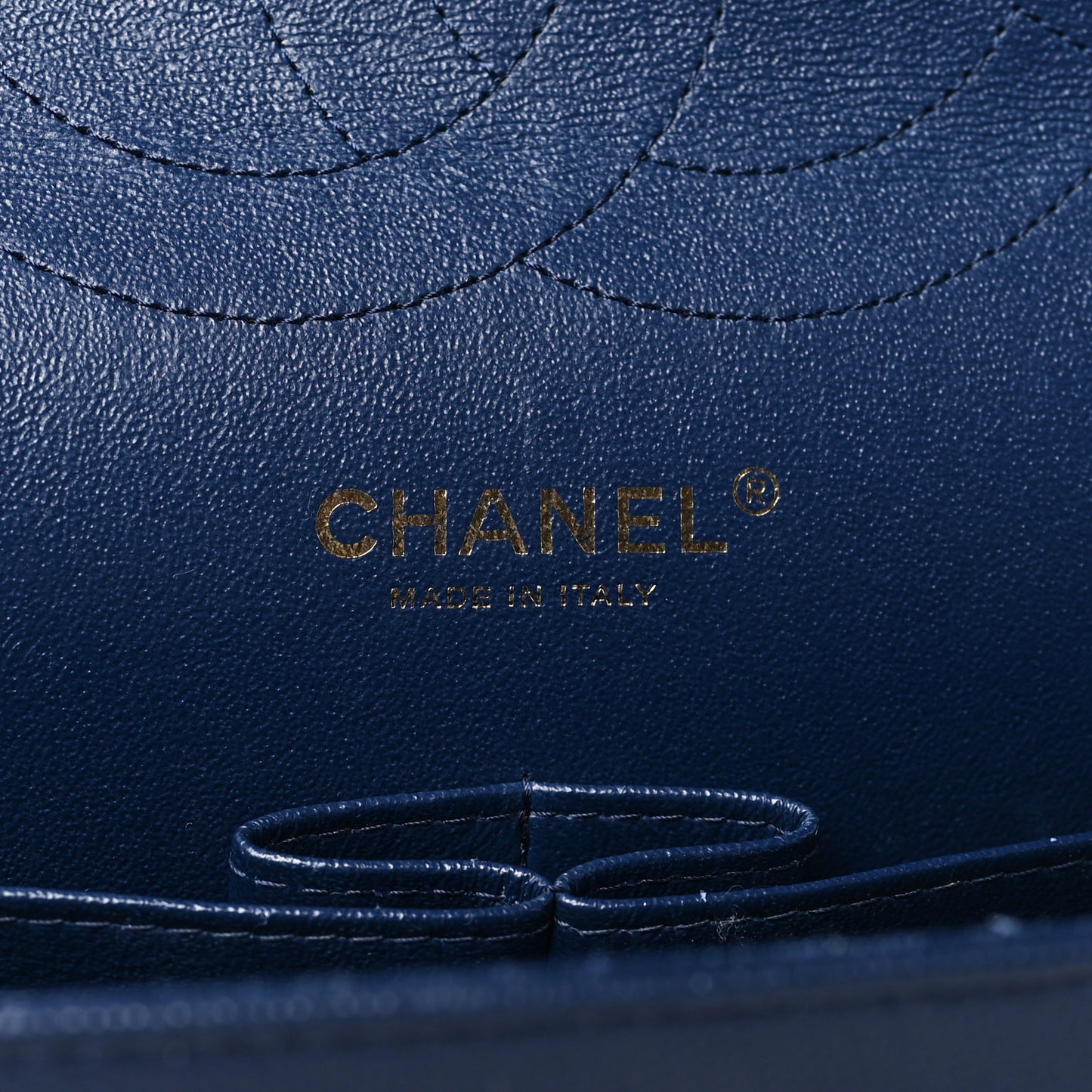 Caviar Quilted Jumbo Double Flap Navy Blue