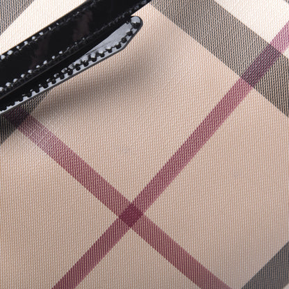 Burberry Patent Nova Check Crossbody Bag Black 10 of 13