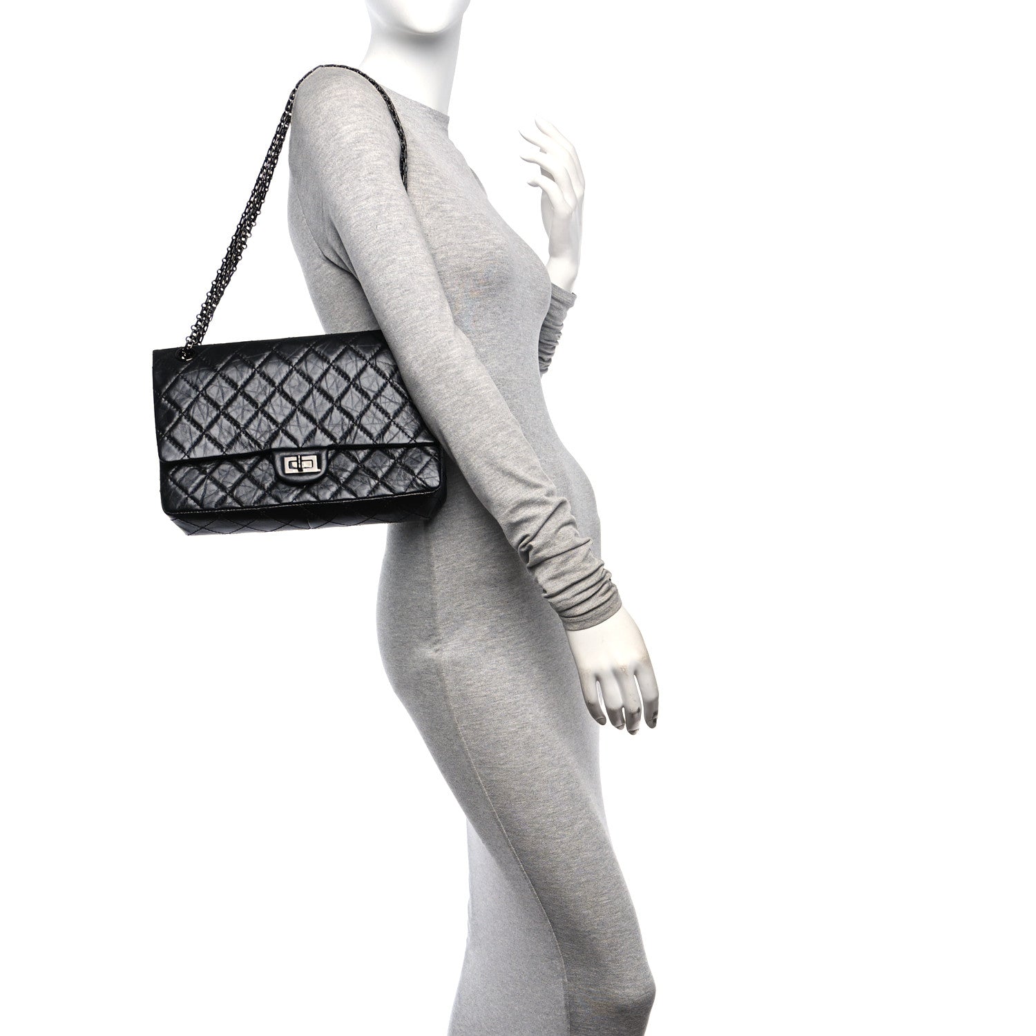 Chanel Aged Calfskin Quilted 2.55 Reissue 226 Flap So Black 2 of 11