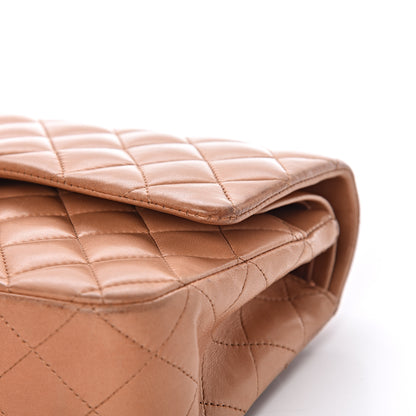 Chanel Lambskin Quilted Medium Double Flap Dark Beige 16 of 21