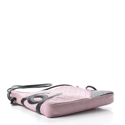 Chanel Calfskin Quilted Large Cambon Messenger Pink Black 4 of 11