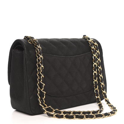 Chanel Iridescent Caviar Quilted Jumbo Double Flap Black 3 of 13