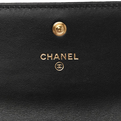Chanel Shiny Goatskin Quilted Chanel 19 Flap Wallet Black 7 of 10