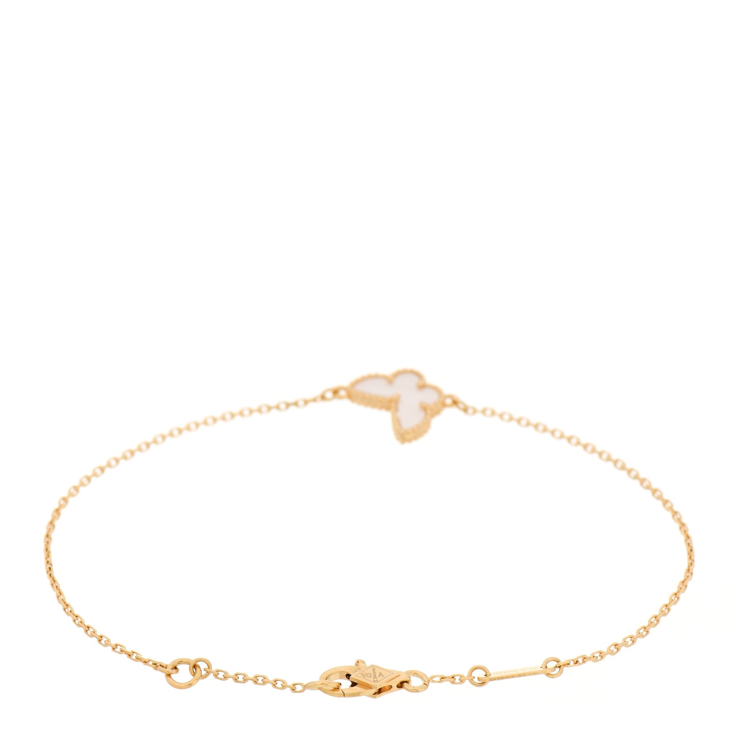 18K Yellow Gold Mother of Pearl Sweet Alhambra Butterfly Bracelet