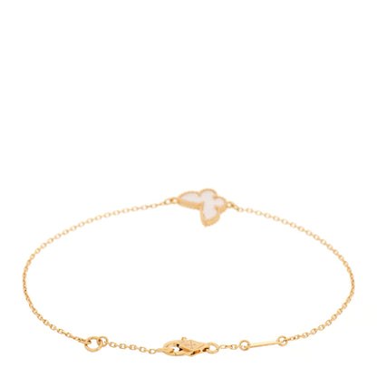 Van Cleef & Arpels 18K Yellow Gold Mother of Pearl Sweet Alhambra Butterfly Bracelet 2 of 5