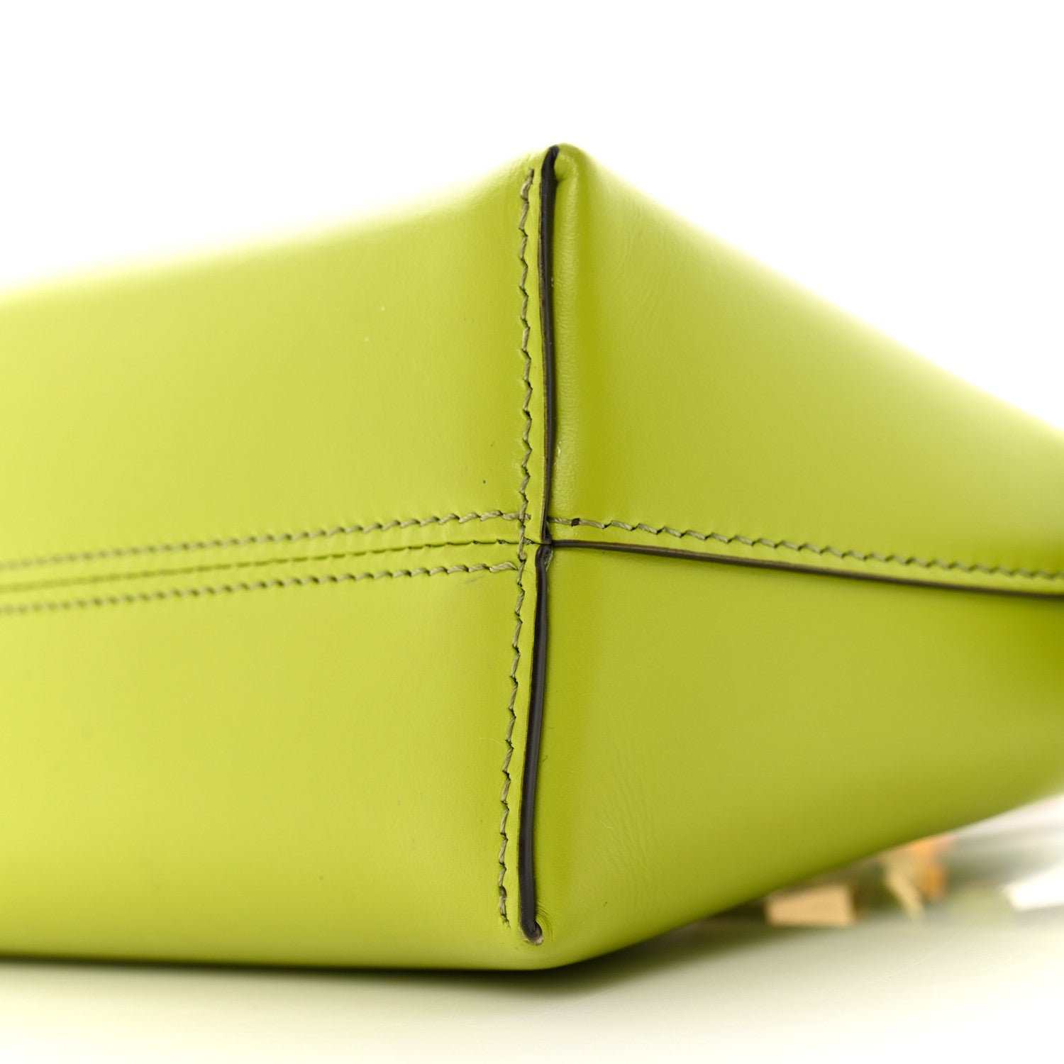 Fendi Vitello King Plexiglass Logo Embossed Mini By The Way Top Handle Boston Bag Wasabi 10 of 13