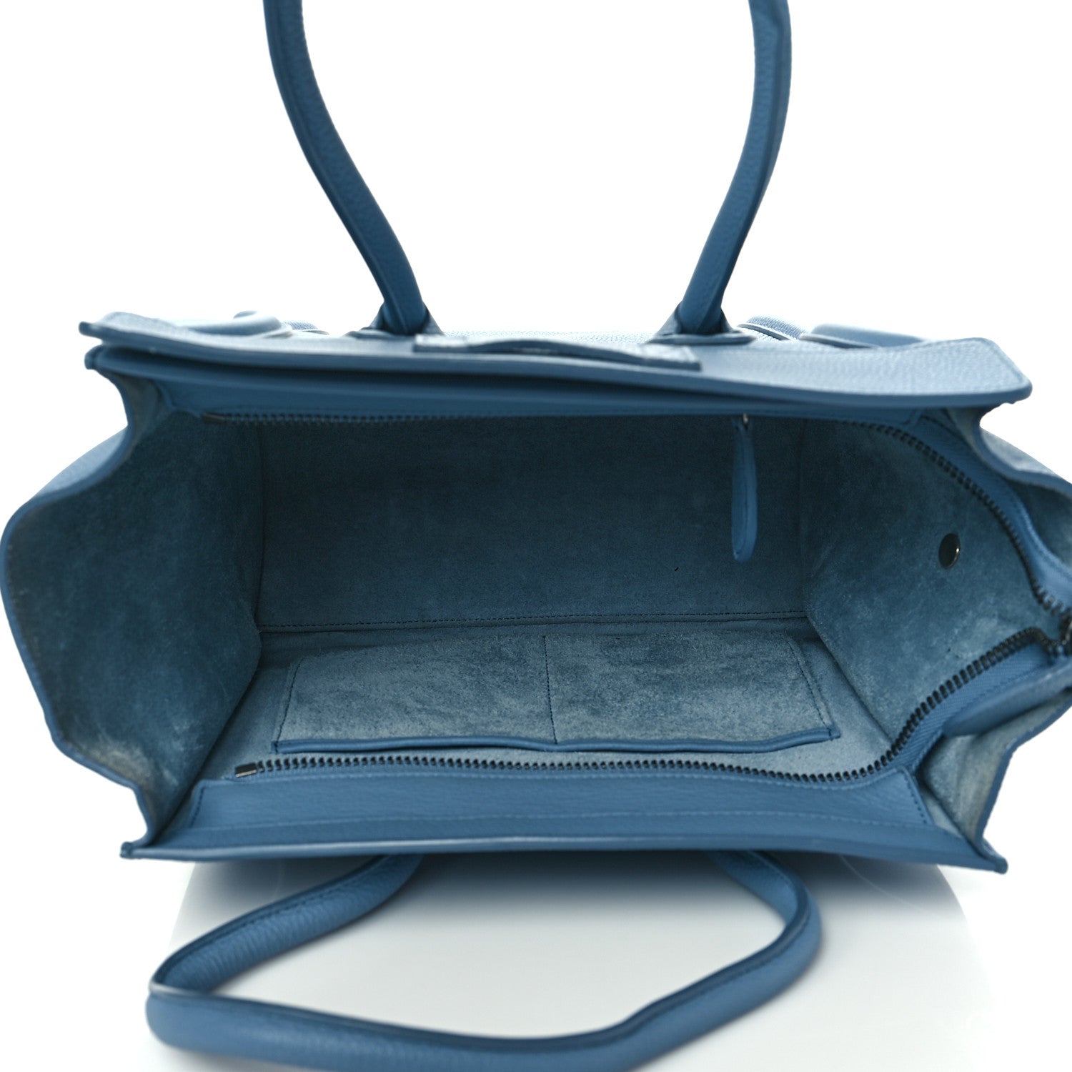 Celine Drummed Calfskin Micro Luggage Slate 5 of 9