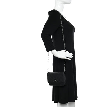 Chanel Caviar Quilted Wallet on Chain WOC Black 2 of 12