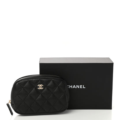 Chanel Caviar Quilted Small Curvy Pouch Cosmetic Case Black 8 of 8