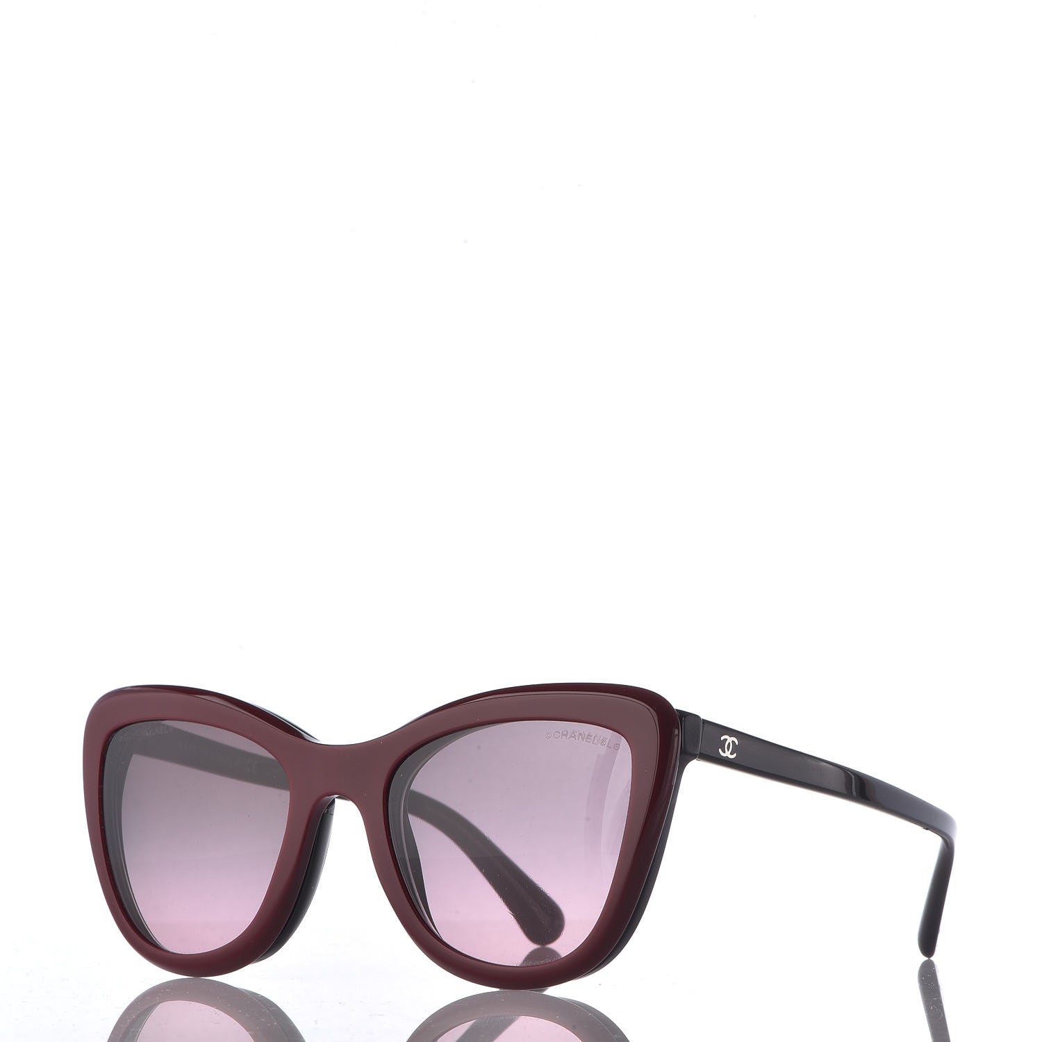 Chanel Clip On Sunglasses 5393 Black Burgundy 4 of 11