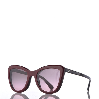 Chanel Clip On Sunglasses 5393 Black Burgundy 4 of 11