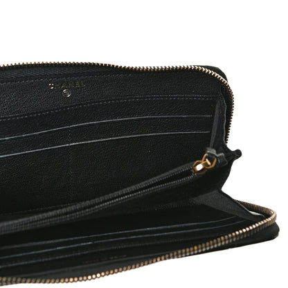 Chanel Patent Quilted Large Gusset Zip Around Wallet Black 9 of 11