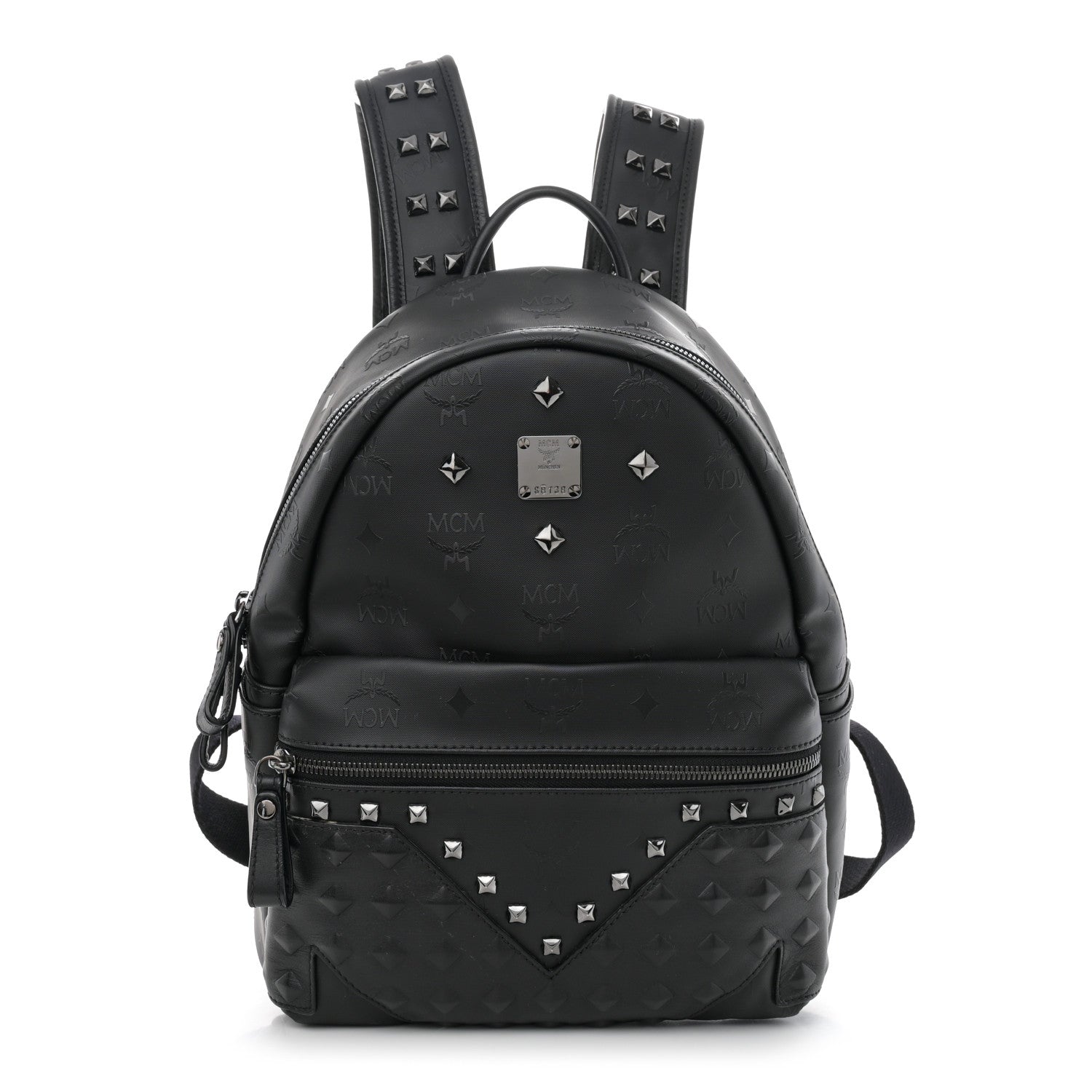 MCM Visetos Crystals Studded Stark Small Backpack Black 1 of 10