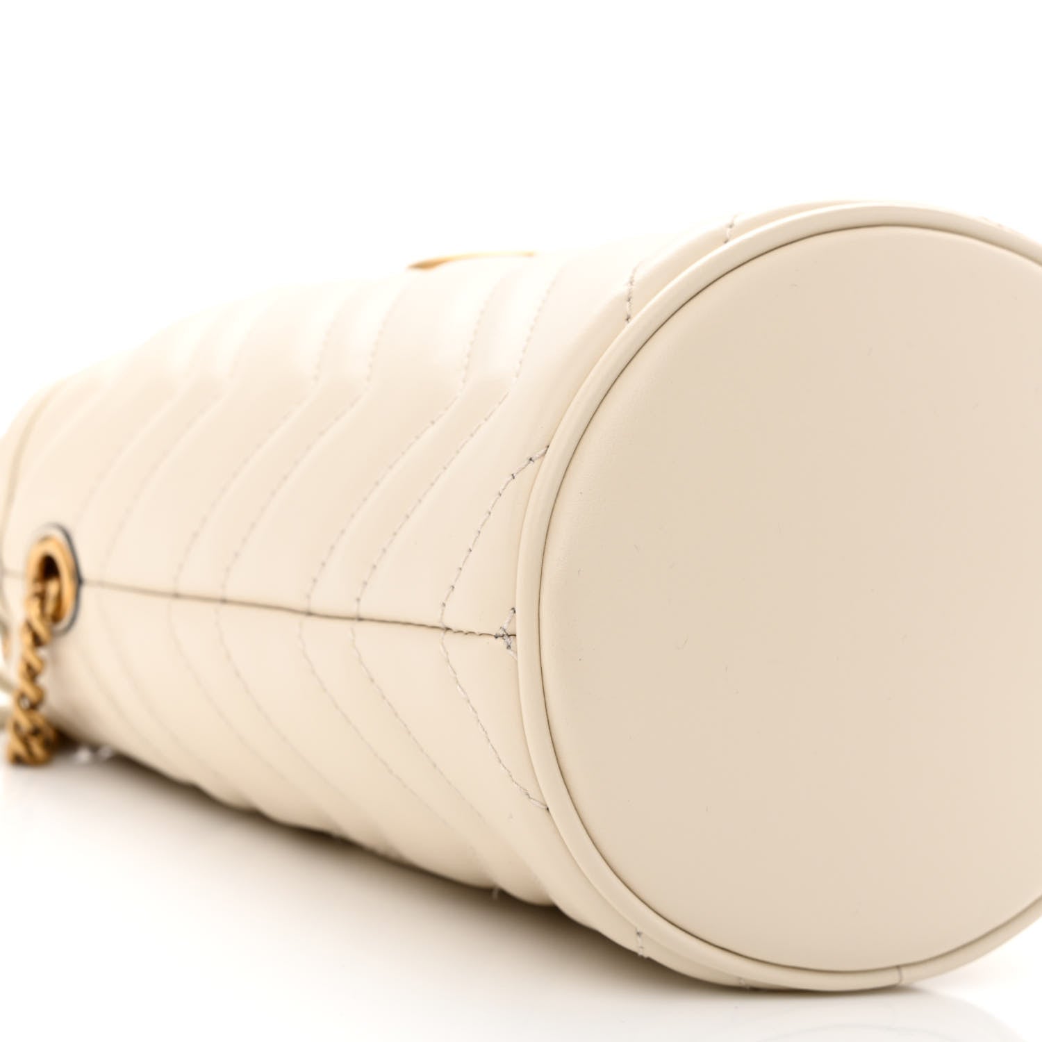 Gucci Calfskin Matelasse Mini GG Marmont 2.0 Bucket Bag White 9 of 11