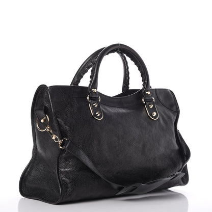 Balenciaga Chevre Gold Metallic Edge Hardware City Black 3 of 7
