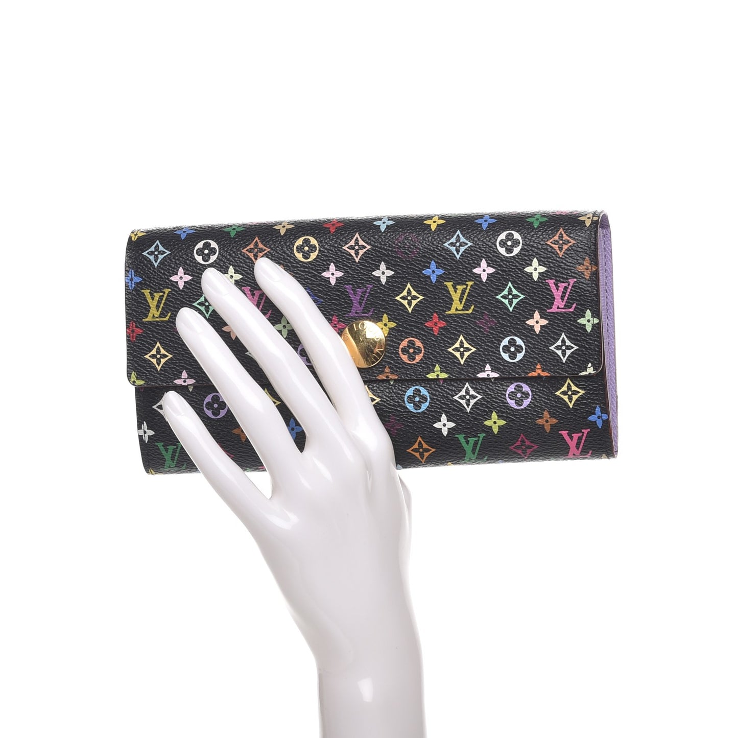 Monogram Multicolor Sarah Wallet Black Violet