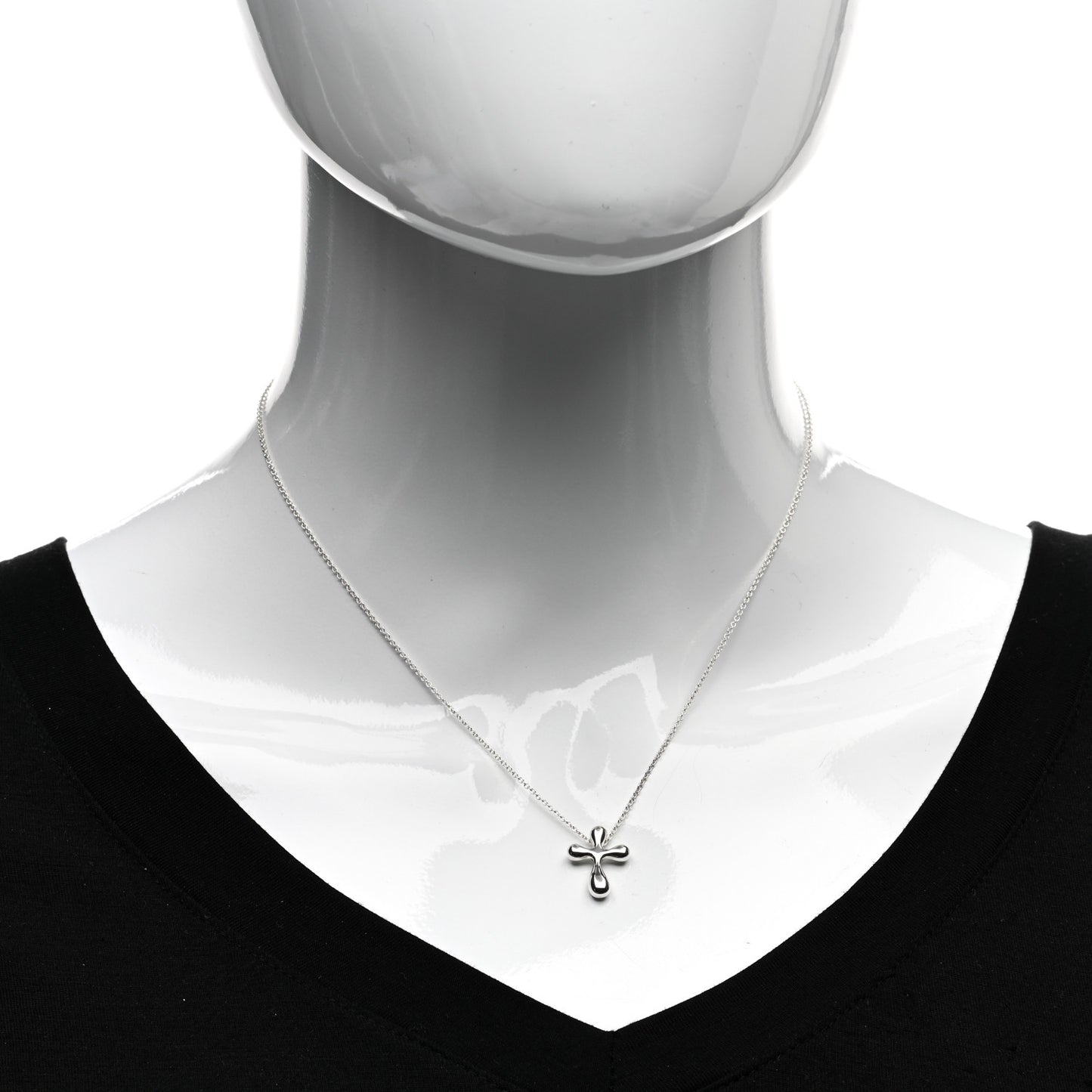 Sterling Silver 12mm Elsa Peretti Cross Pendant Necklace
