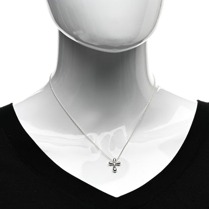 Tiffany Sterling Silver 12mm Elsa Peretti Cross Pendant Necklace 2 of 4