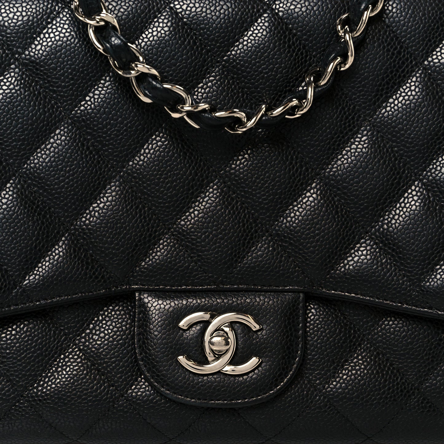 Caviar Quilted Jumbo Single Flap Black