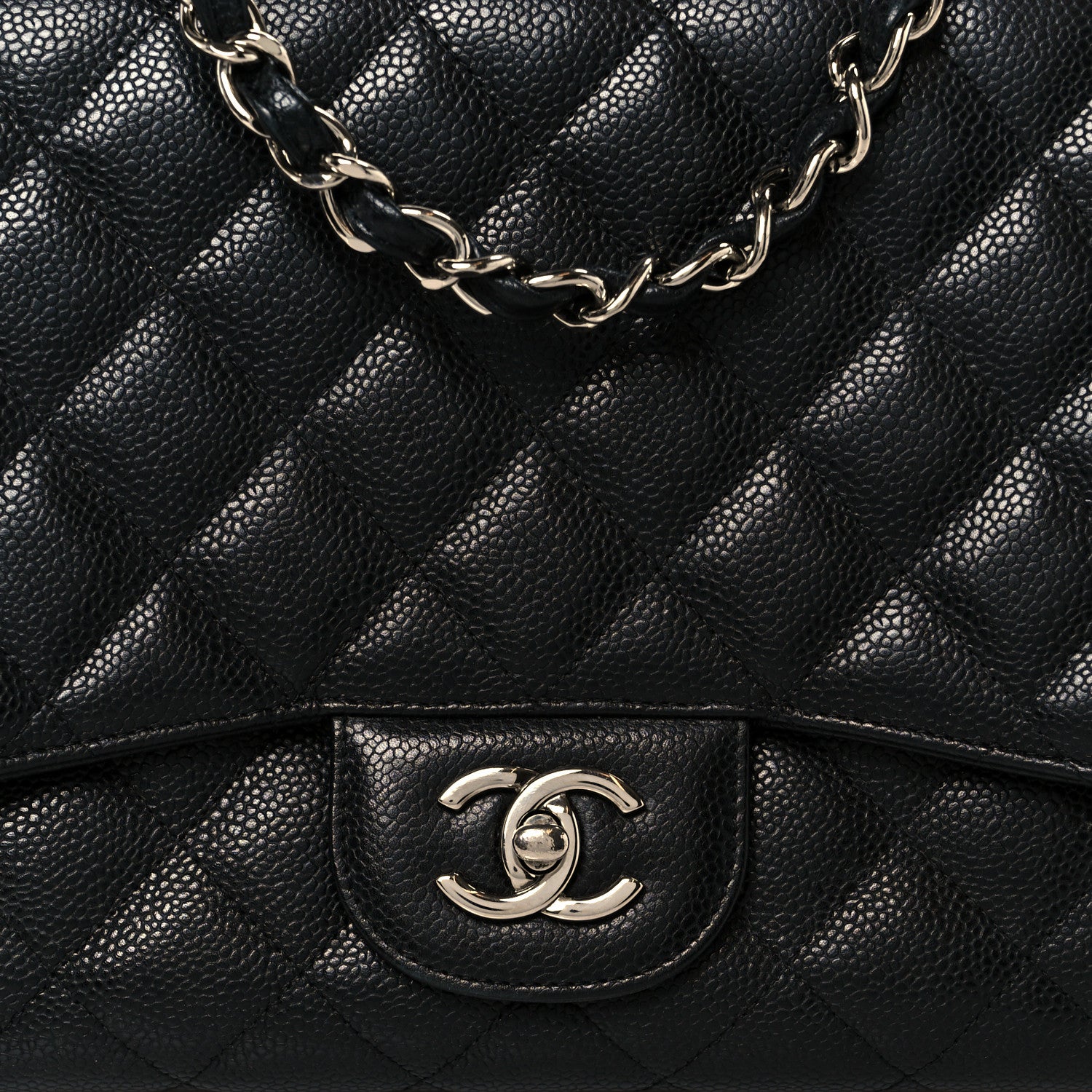Chanel Caviar Quilted Jumbo Single Flap Black 9 of 12