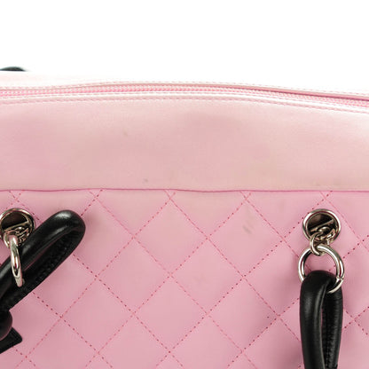 Chanel Calfskin Quilted Large Cambon Bowler Pink Black 10 of 10