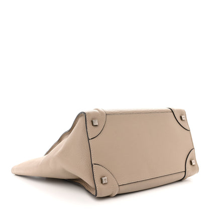 Celine Drummed Calfskin Mini Luggage Dune 4 of 15