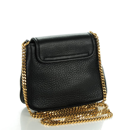 Gucci Pebbled Calfskin Small 1973 Chain Shoulder Bag Black 3 of 7