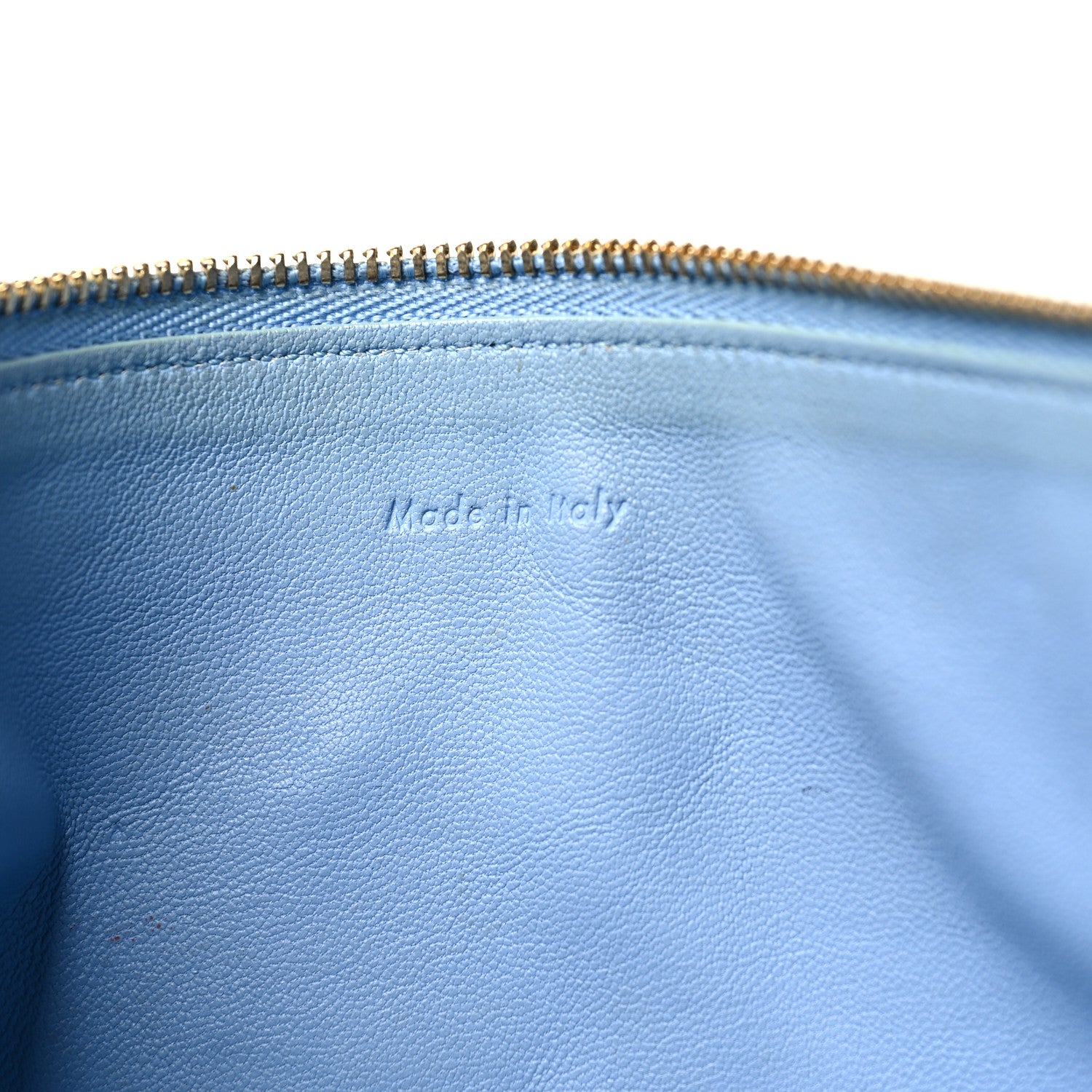 Celine Smooth Lambskin Bi-Color Solo Clutch Pouch Blue Black 8 of 10