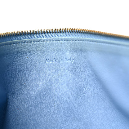 Celine Smooth Lambskin Bi-Color Solo Clutch Pouch Blue Black 8 of 10