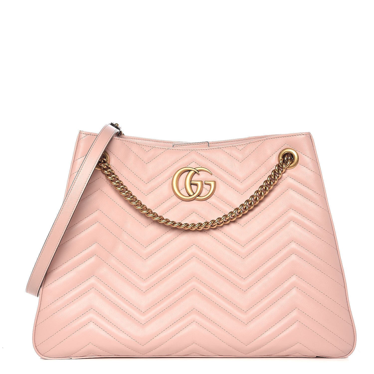 Gucci Calfskin Matelasse Medium GG Marmont Shoulder Tote Bag Perfect Pink 1 of 8