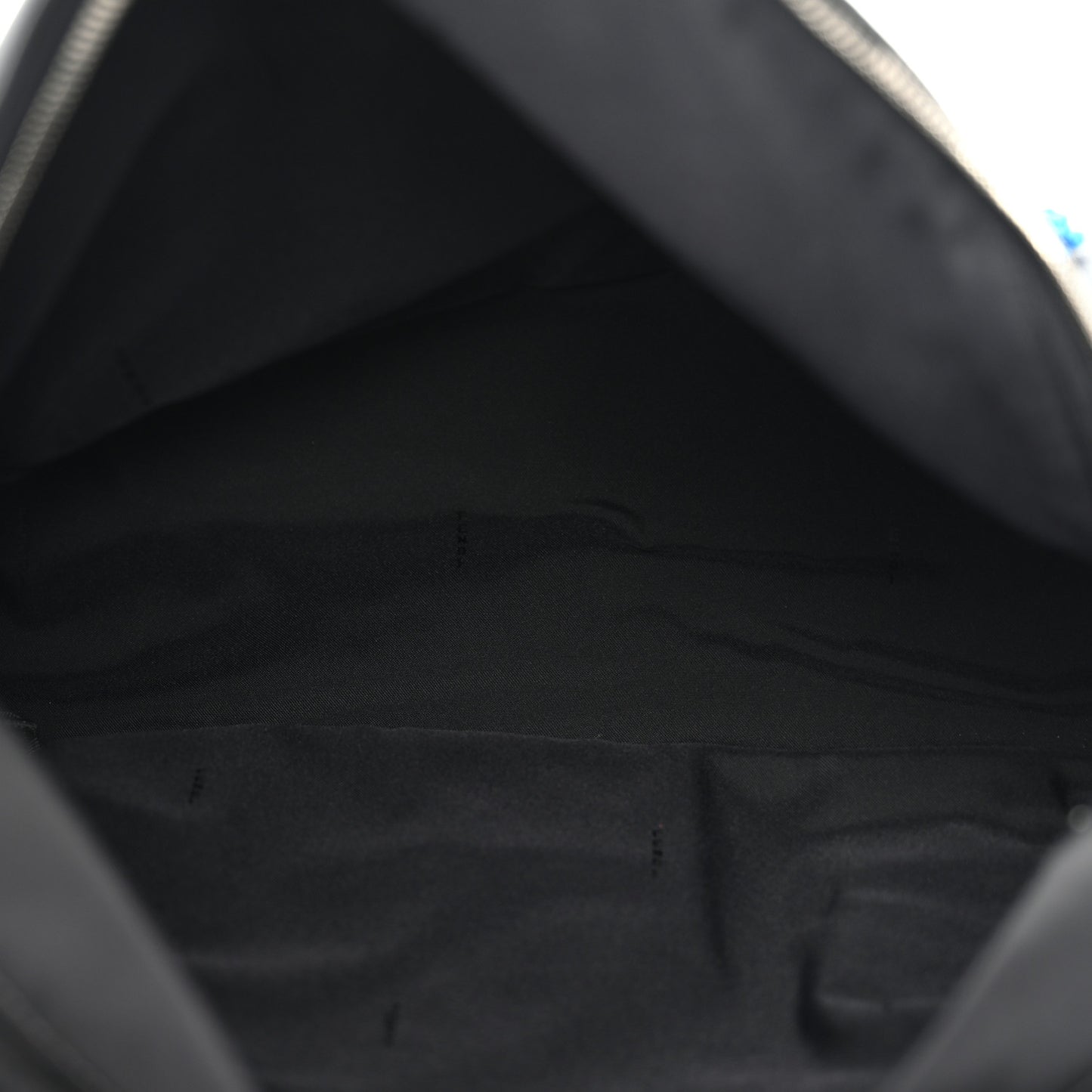 Nylon Shearling Block Letter Backpack Black