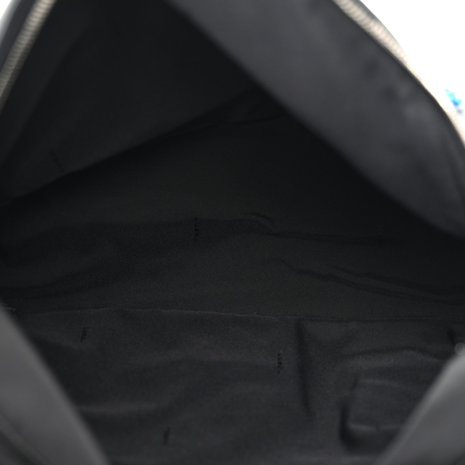 Fendi Nylon Shearling Block Letter Backpack Black 5 of 10