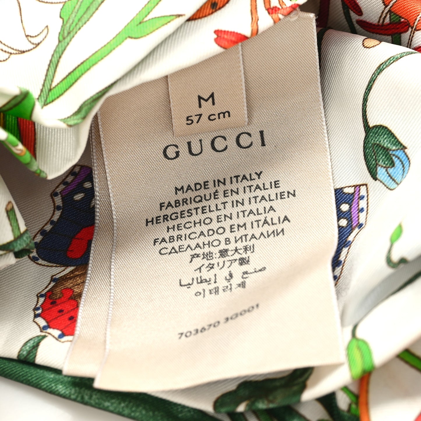 Silk Floral Headband M White Multicolor