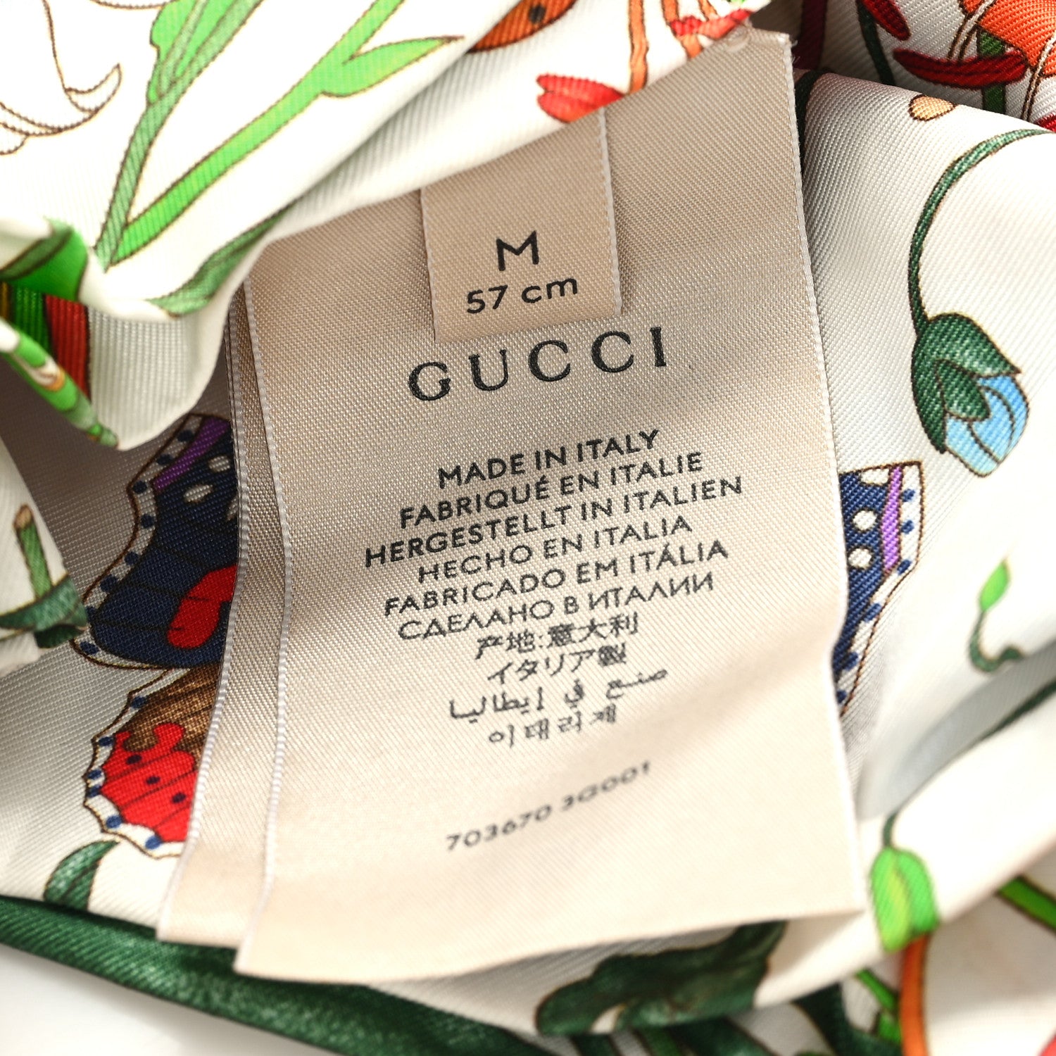 Gucci Silk Floral Headband M White Multicolor 4 of 5