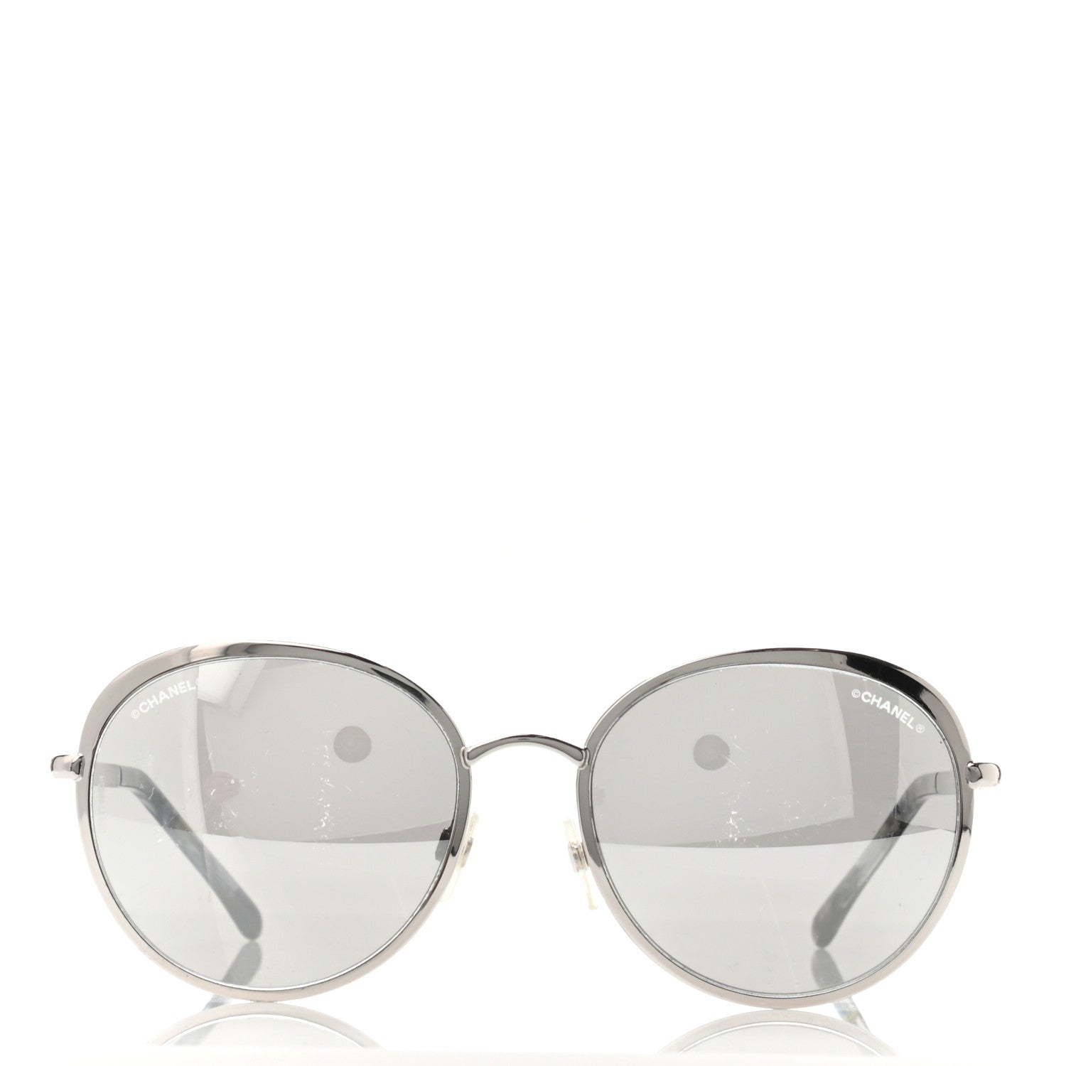 Chanel Metal Spring Round Sunglasses 4206 Silver 2 of 4