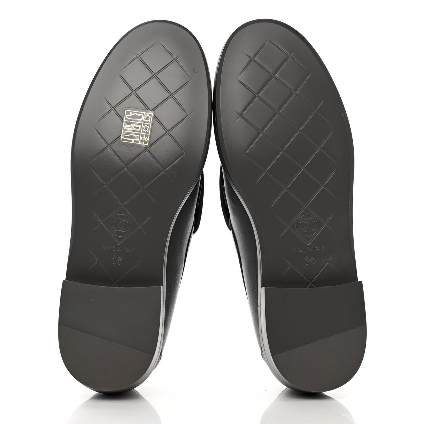 Lambskin Quilted CC Turnlock Loafers 36 Grey