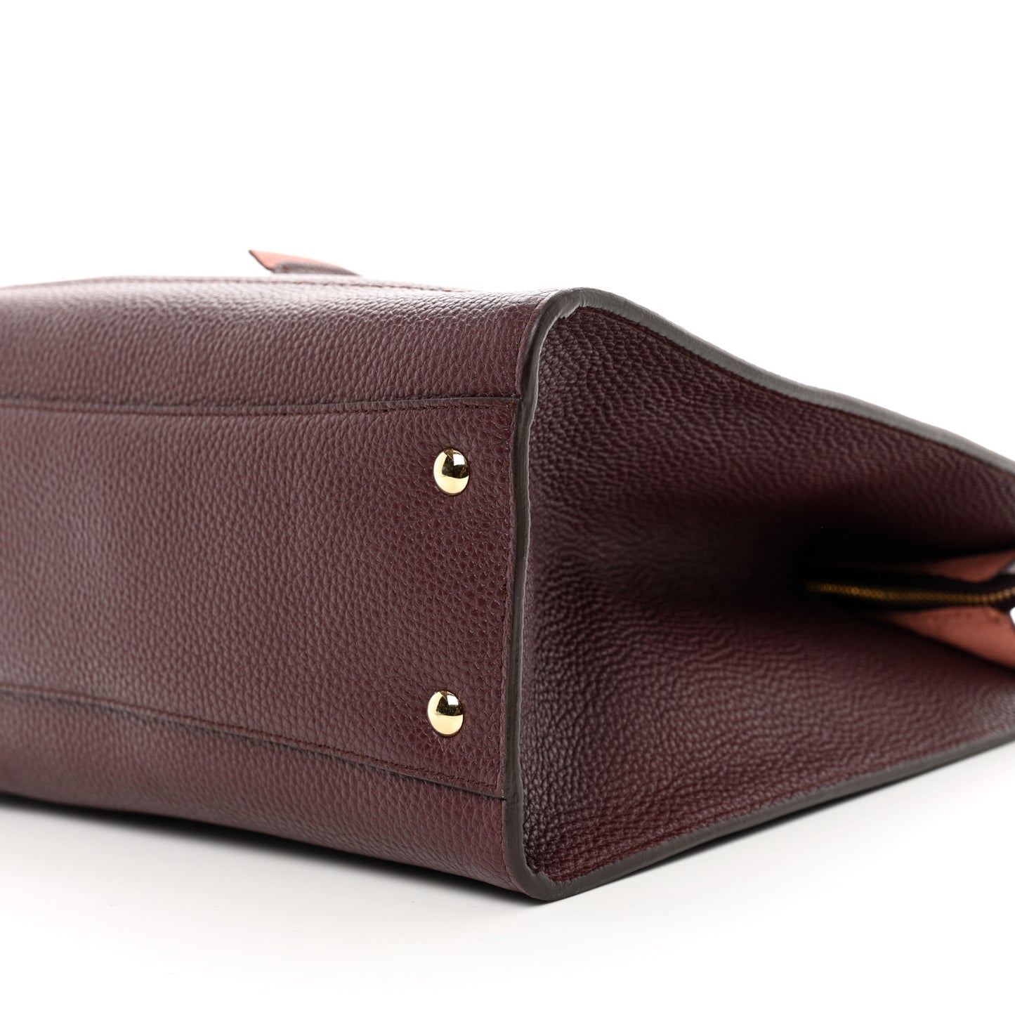Hammered Calfskin Double Handle Small Amy Tote Red