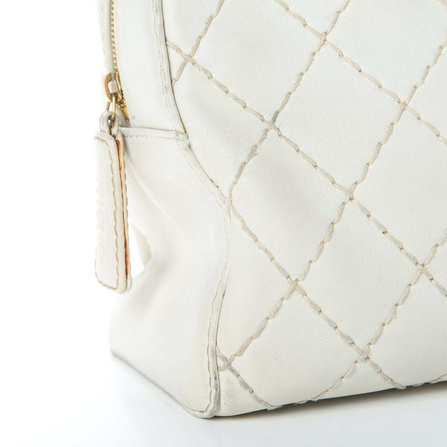 Chanel Calfskin Wild Stitch Top Handle Bag White 24 of 26
