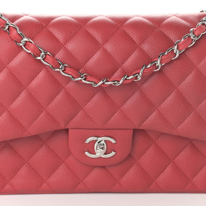 Chanel Caviar Quilted Jumbo Double Flap Red 8 of 10