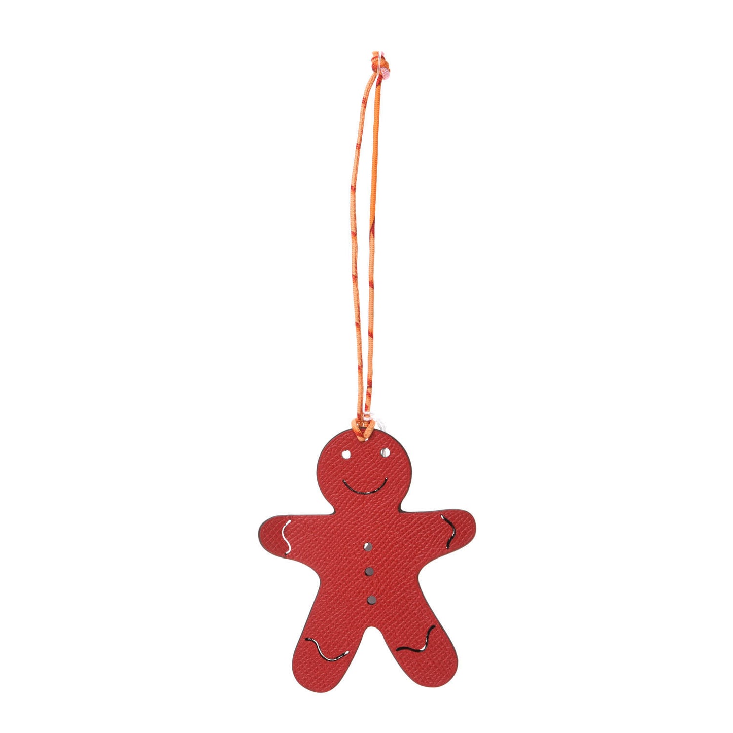 Taurillon Clemence Epsom Petit H Gingerbread Bag Charm Rouge Casaque Etain
