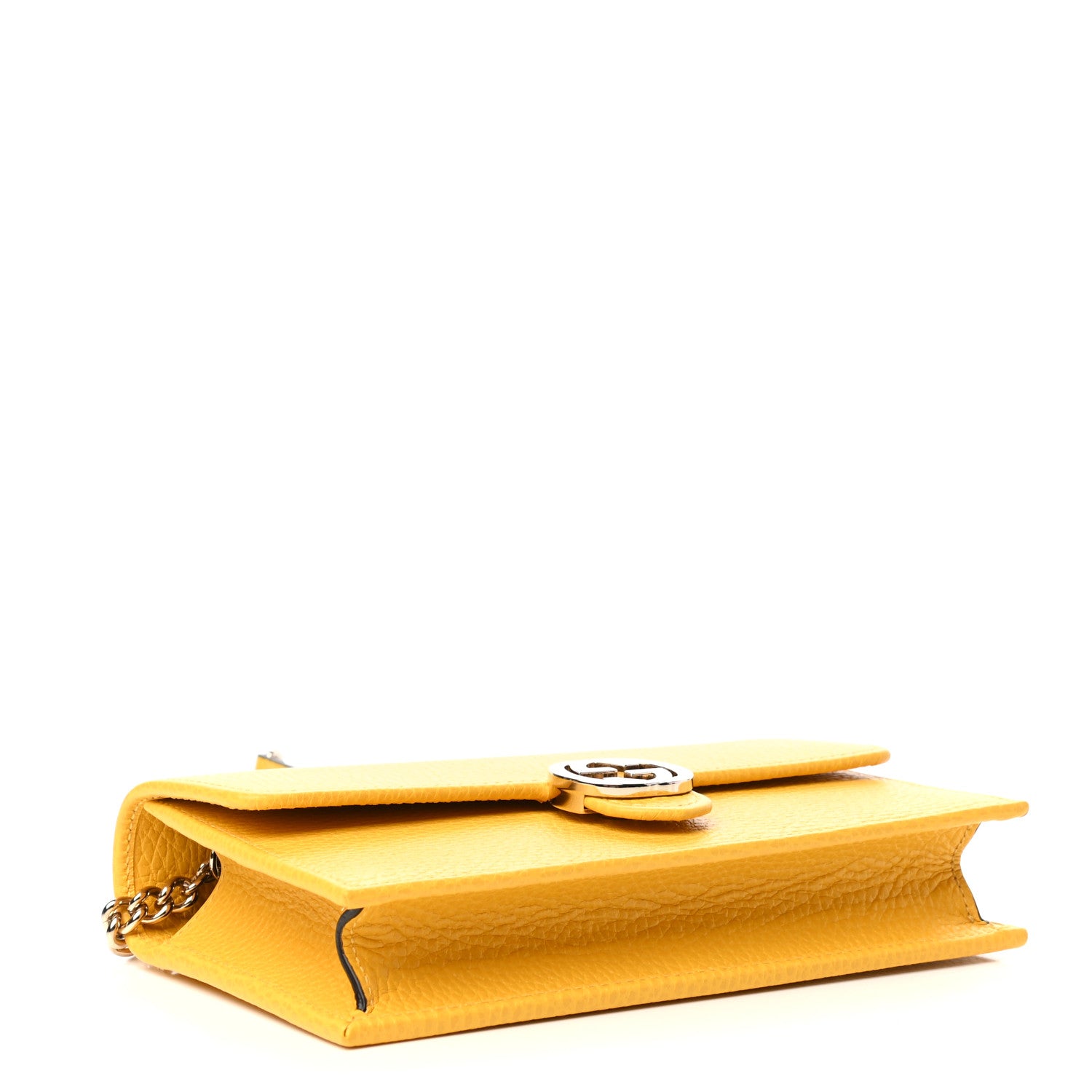 Gucci Dollar Calfskin Interlocking G Chain Wallet New Buttercup 4 of 9