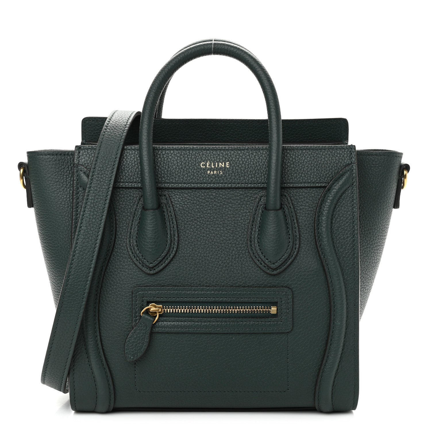 Celine Drummed Calfskin Nano Luggage Amazone 1 of 10